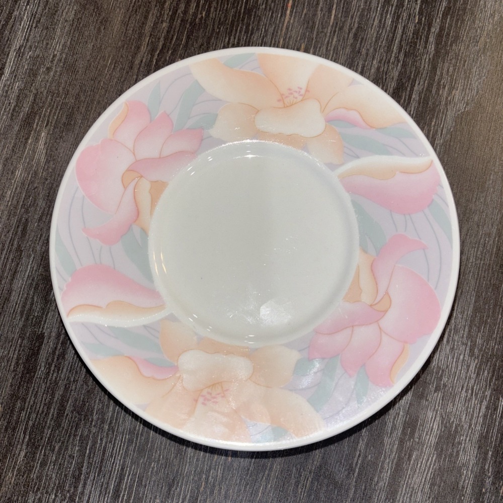 Vintage 1990 China Pearl SARA Saucer 9030 Retired Pattern 6.25" Set Of 4